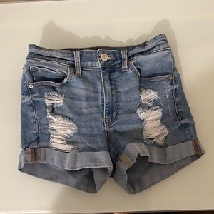 Aeropostale light wash denim mid rise shorts